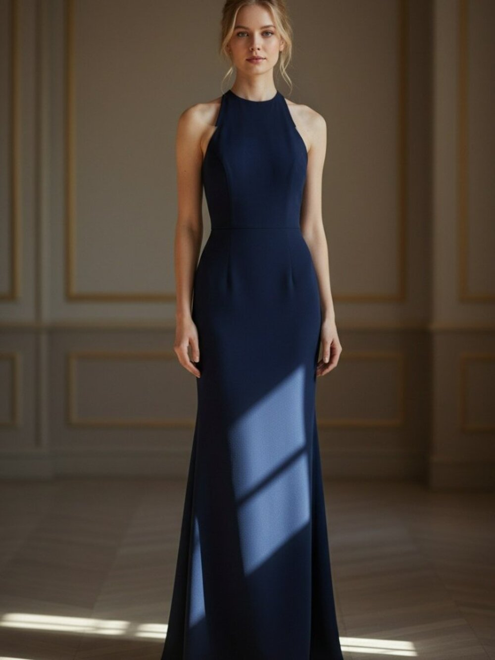 Anthropologie BHLDN Klara Navy Maxi Criss Cross Back. Size 10.